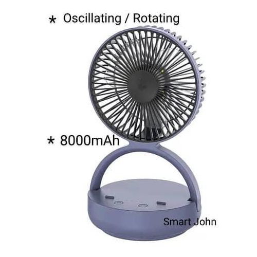 Dp Rechargeable  Rotating  8000mah Fan with LED light function-7637