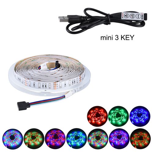 USB RGB LED Controller 5V DC Mini 3 Keys with 1M USB Cable for 5V RGB