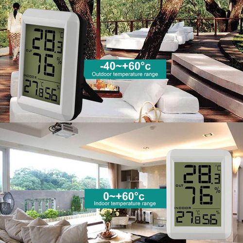 Generic Digital Hygrometer Thermometer Indoor Outdoor Humidity Meter Room  Thermometer and Humidity Gauge Monitor 100m Range Large LCD Display for  Living Room Greenhouse Flower room Farm