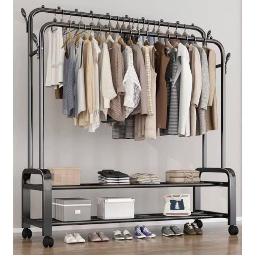 product_image_name-Generic-Heavy-duty double-pole metal clothes rack -2