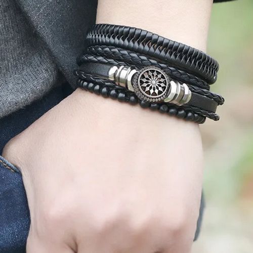 Fashion Men Multilayer Skin Leather Bracelet - image 3
