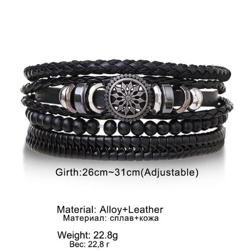 Fashion Men Multilayer Skin Leather Bracelet - image 4