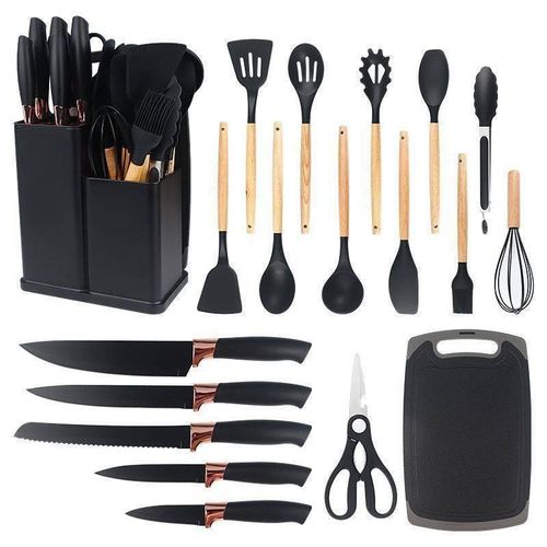 product_image_name-Generic-19Pcs Sets Of Silicone Kitchenware Spoon And Quality Knife-1