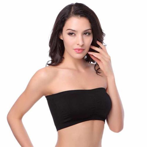 Strapless stretch-jersey bustier top