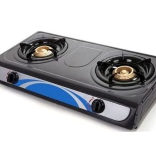 Generic Table Top Gas Cooker With 2 Burners Automatic - Stainless - image 2