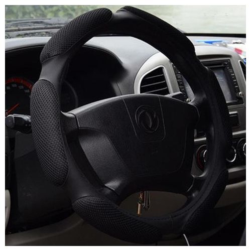 Generic Top Grade Fabric Ergonomic Steering Wheel cover - Black