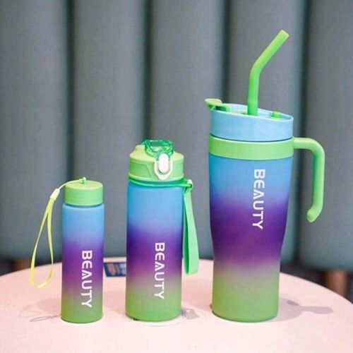Generic 3in1 Large Capacity Bottle And Tumbler Cup With Straw - image 3