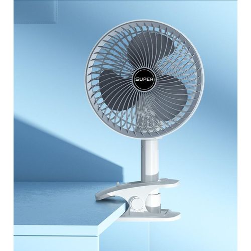 Generic 7-Inches Rechargeable Clip-on Fan - White, USB
