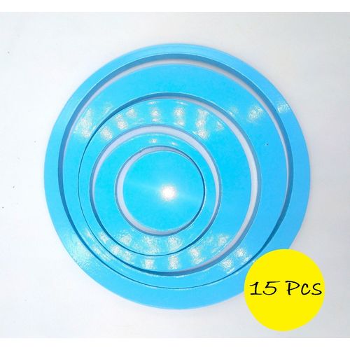 product_image_name-Generic-15pcs Circle Wooden Wall Sticker Decoration - Blue-1