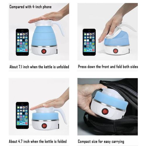 Generic Collapsible Electric Kettle - Silicone Mini Portable Foldable Kettle for Home Travel Office - image 3