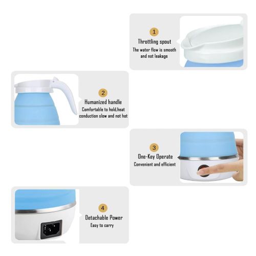 Generic Collapsible Electric Kettle - Silicone Mini Portable Foldable Kettle for Home Travel Office - image 4