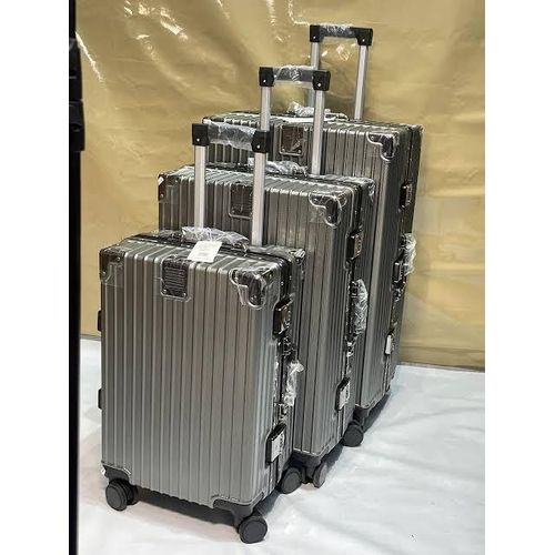 Fashion SILVER Hard Shell Luggage Box - 3 Sets