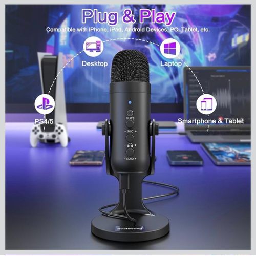 Samsung Studio Microphone with Type-C & iPhone OTG – Professional Gaming Microphone with Noise Reduction. - image 4