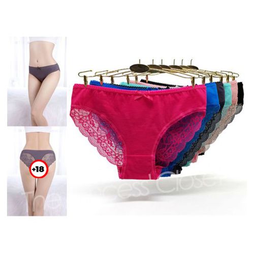 VEJARO P02 Female Transparent Cotton Lace Panties Mixed Colors-6