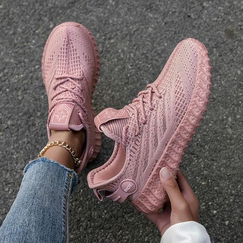 product_image_name-Fashion-Women's Casual Breathable Knit Sports Shoes - Lightweight, Comfortable for Daily Wear-3