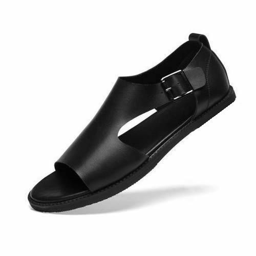 product_image_name-Fashion-Top Gladiator Leather Sandals - Black-2