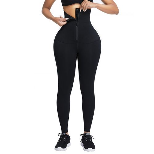 Zipper Waist Shaper Black Leggings