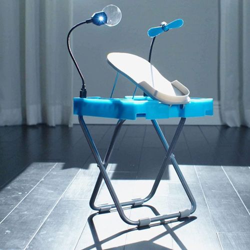 product_image_name-Generic-Manicure Stool with Fan Manicure Pedal Stand, Home Adjustable Footrest, Manicure Set - Blue-8