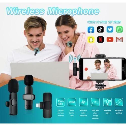 product_image_name-Generic-K9 Wireless Microphone 2.4GHz Professional Microphone with Clip for iPhone and Type-C (2 Microphones)-8