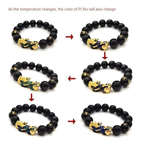 product_image_name-Fashion-Feng Shui Pixiu Black Obsidian Sand Gold Bead Pixiu Bracelets-4