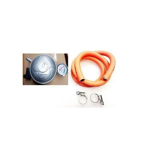 Gas Regulator With Meter And Leak, 4 Yards Hose And Clip