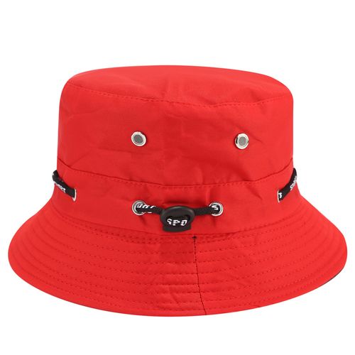 Fashion Spring Women Men Bucket Fishing Hats Fashion UniSunscreen Sun  Panama Hip Hop Cap Outdoor Leisure-C8 Red