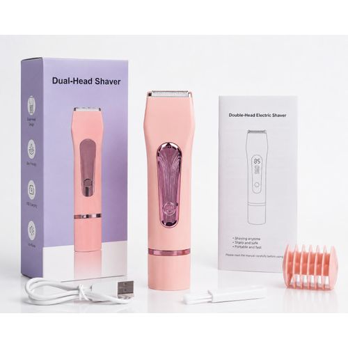 Generic Dual-Head Electric Shaver – Rechargeable Hair Clipper & Beard Trimmer with Comb