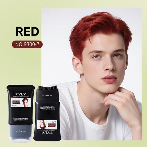 product_image_name-Fashion-Hair Coloring Comb, 120g Safe Hair Coloring Root Touch-Up, Waterproof Practical Hair Coloring Applicator Comb Covers Gray Hair, Gray Hair Coloring Brush Combs(Red)-1