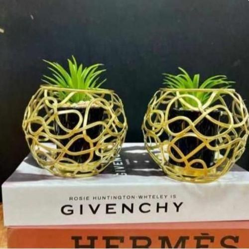 Generic 2pcs Round Basket Colourful Table Flower - Gold