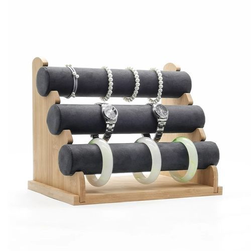 product_image_name-Generic-Luxury Black 3 Stack Wrist Watch, Bracelet And Bangles Organiser And Display Rack Stand-4