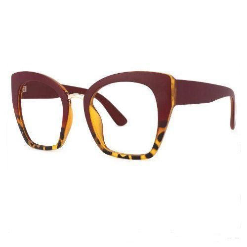 Fashion Red Leopard Oversized Cat Eye Anti-blue Optical Eyeglasses - image 6