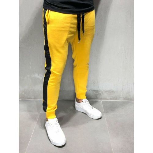 product_image_name-Fashion-Yellow Joggers With Black Stripe-1