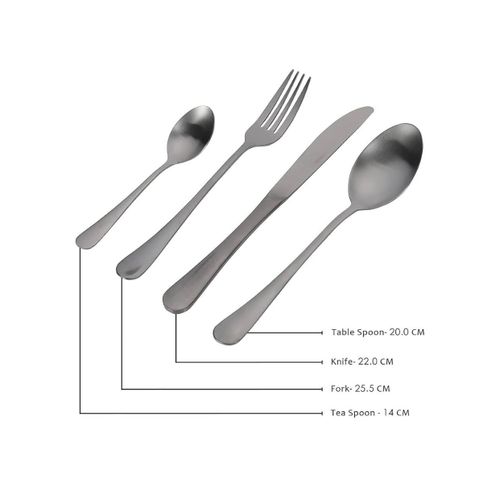 Sabichi 16pcs Glamour Black Matte Stainless Steel Cutlery Set - image 3