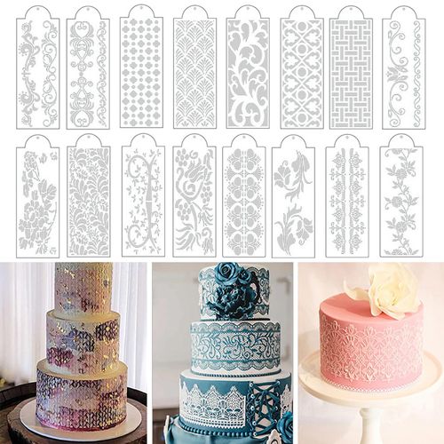 Flower Design Plastic Cake Lace Side Border Template Cake