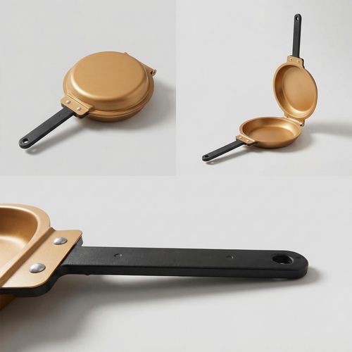 Generic Double-Sided Frying Pan, Pancake Maker - Ceramic Non-Stick Copper Easy Flip Pancake Frying Pan - image 8