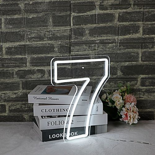 Custom 0 to 9 Number LED Neon Sign Wall Letters Light Party Decoration