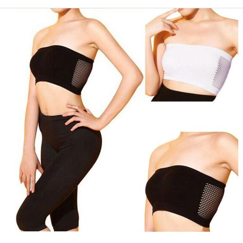 Fashion 3pcs Breathable Mesh Tube Bra Strapless Crop Tops Women