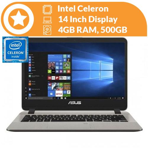 X407MA-BV019T Intel Celeron 4GB RAM 500GB HDD 14-Inch Win 10