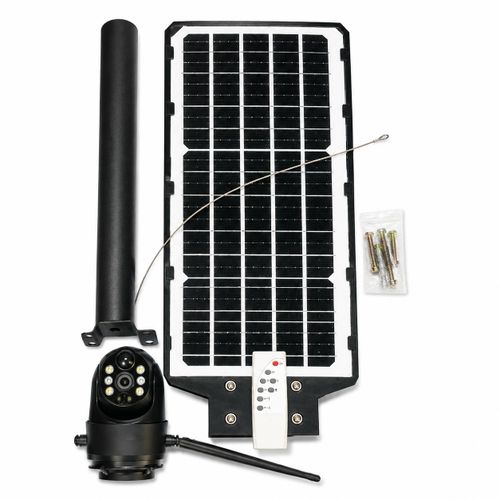 Generic Solar-Powered PTZ Security Camera with Solar Panel & Mounting Kit