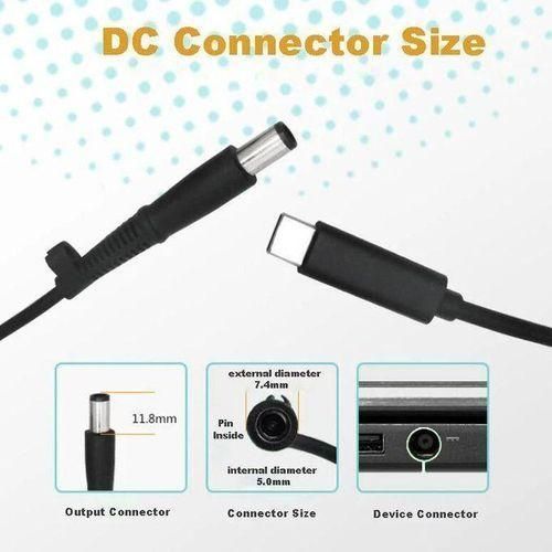 Generic USB C to 7.4mm Adapter Cable Fast 65W Power Pack Charging Supply - image 2