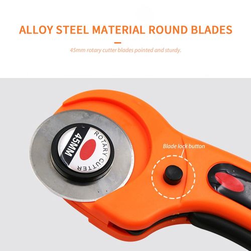 45mm Round Rotary Cutter with 5PCS Rotary Cutter Blades Safety