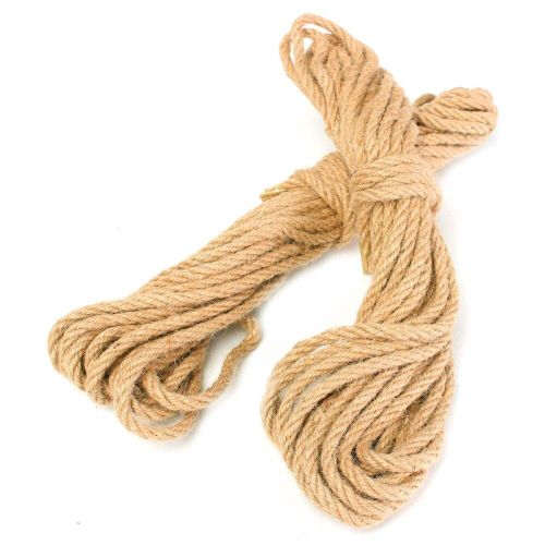 Generic 2Pcs 10M Twisted Burlap Jute Twine Rope Thick Natural Hemp Cord  Sisal Rope 6mm