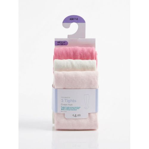 Primark 3 In 1 Girls Multi-colour Cotton Rich Thick Pop-socks Tight
