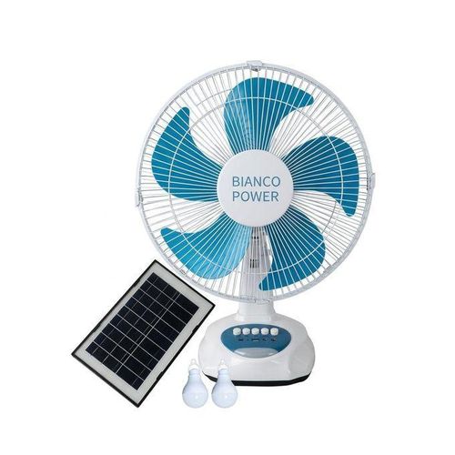 Bianco Power 12" Solar Table Fan (BP-12SR) High-Efficiency Cooling & Lighting Kit