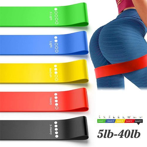 Generic Resistance Bands Fitness Exercise Bands Elastic Set 5 In 1 Yoga  Pilates Sports GYM Fitness Exercise