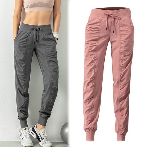 Fabric Drawstring Running Sport Joggers Women Quick Dry Athletic Gym  Fitness Sweatpants With Two Side Pockets Exercise Pants