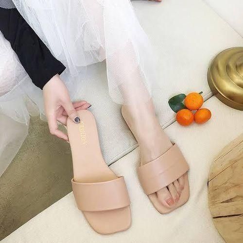 product_image_name-Fashion-Classic Ladies Shimmering Quality Comfy Slippers - Nude-1