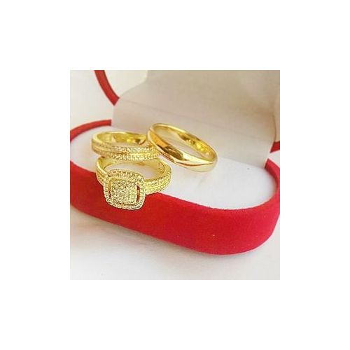 Fashion Solid Gold Couple Ring Set Gold Color For Male Band | Jumia Nigeria