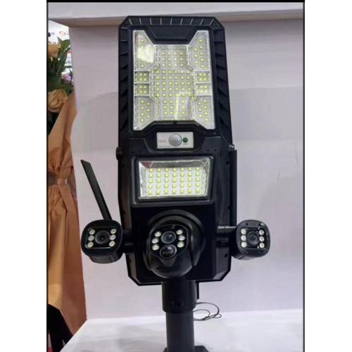 Generic Solar Street Light with Integrated 3-Lens PTZ Security Camera (WiFi/4G Multi-Camera Outdoor Security System)
