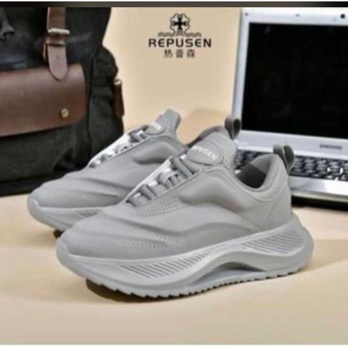 product_image_name-Fashion-Men's Trendy Fashion Laceup Sneakers - Grey-1